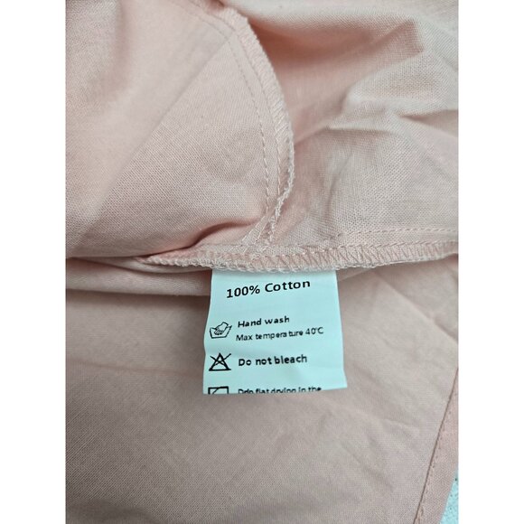 Womens Pink Button-Up Cotton Shirt Dress Lounger Beach cover XL Relaxed Fit - Picture 4 of 7